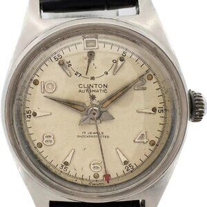 Vintage Clinton 17 Jewel Men's Automatic Wristwatch AS 1382 Steel w PowerReserve